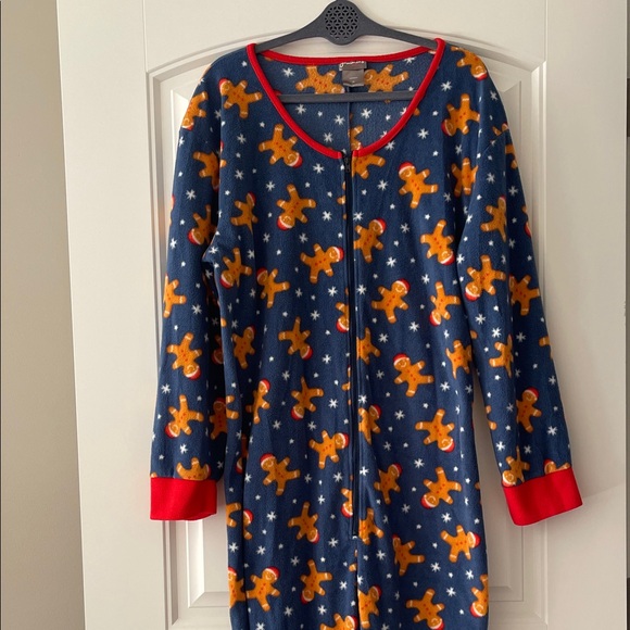 Jammies by Hip Style Gingerbread Holiday Christmas Onesie Pajamas L - Picture 1 of 7
